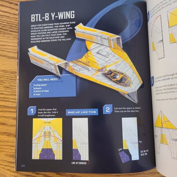 Star Wars Folded Flyers Makes 30 Paper Starfighters Paper Airplanes By Klutz - Picture 9 of 11